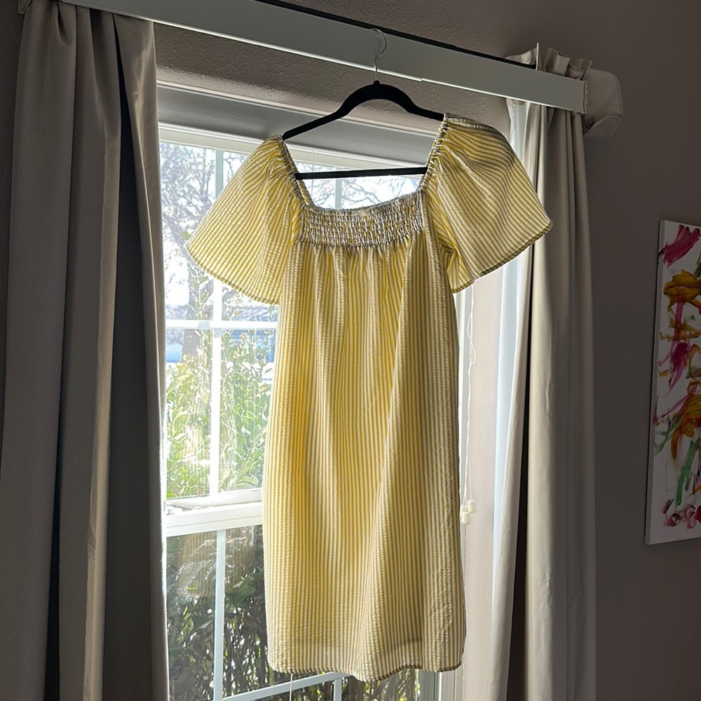 Wishlist white and yellow stripped sundress M/L